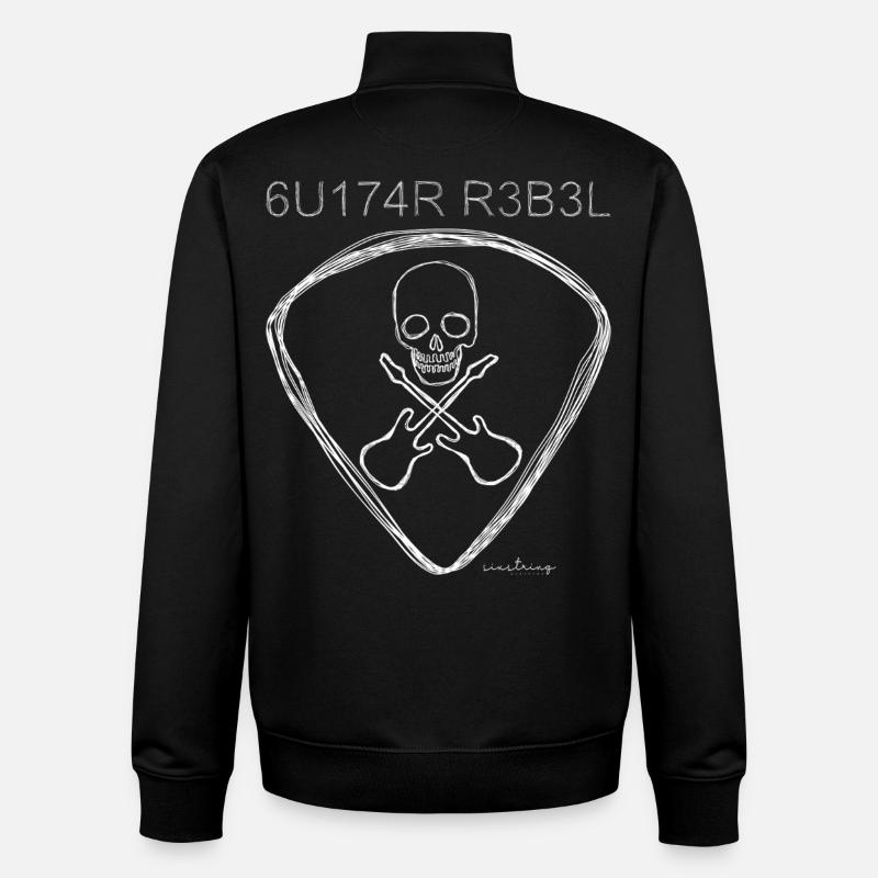 Guitare Rebel - Sweat zippé unisexe en coton bio Stanley/Stella - noir