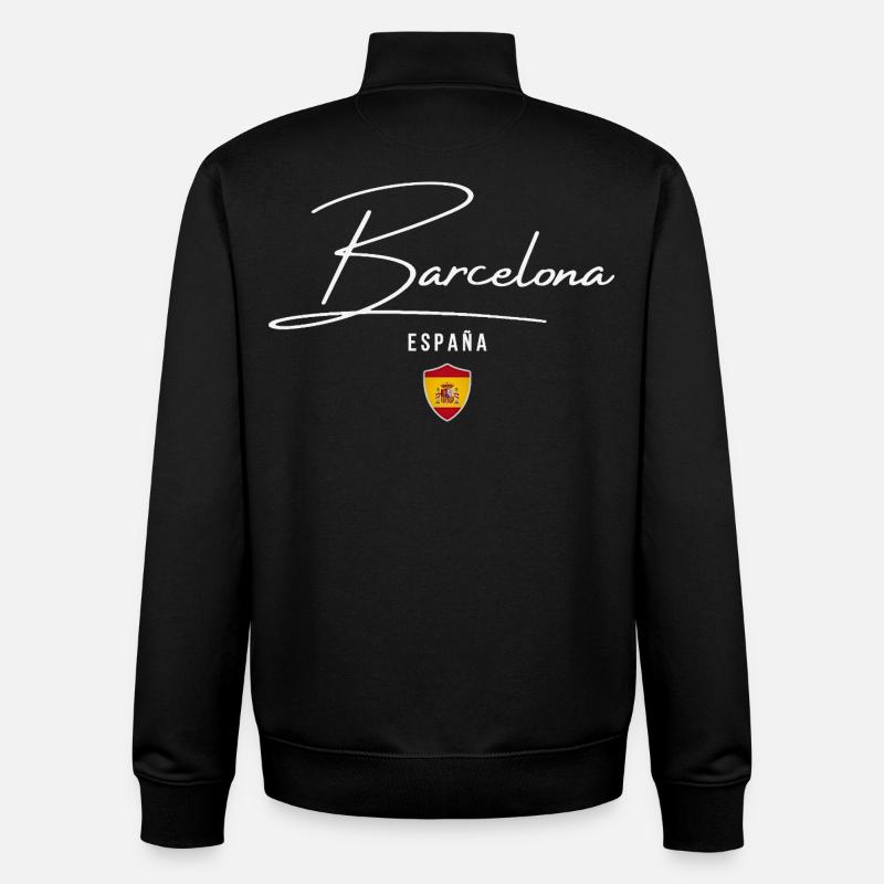 Barcelona Spain, elegant design - Unisex Organic Zip Sweatshirt by Stanley/Stella - black
