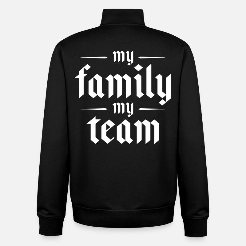 Mon équipe familiale dit - Sweat zippé unisexe en coton bio Stanley/Stella - noir