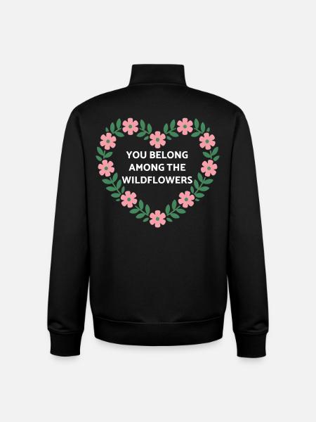 Wildblumenherz Botschaft - Unisex Organic Zip Sweatshirt von Stanley/Stella - Schwarz