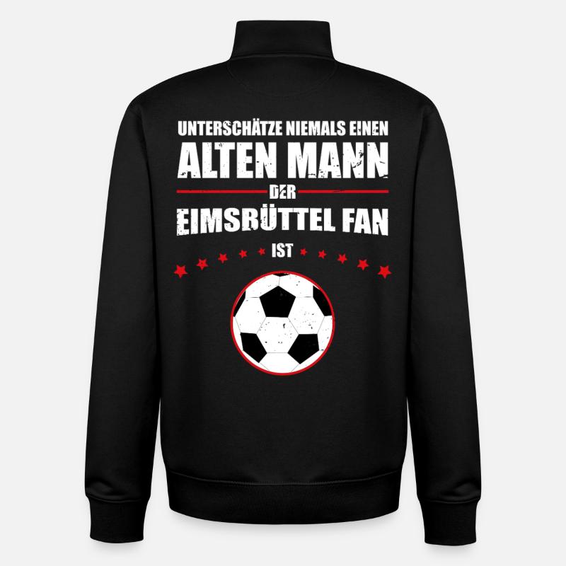 Alter Mann - Eimsbüttel Fußball Fan | Retro - Unisex Organic Zip Sweatshirt von Stanley/Stella - Schwarz