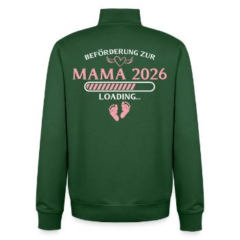 Mom 2026 Pregnancy Announcement Mother - Unisex Organic Zip Sweatshirt by Stanley/Stella - bottle green - Back - AI Model Male 185 dark (185cm)
