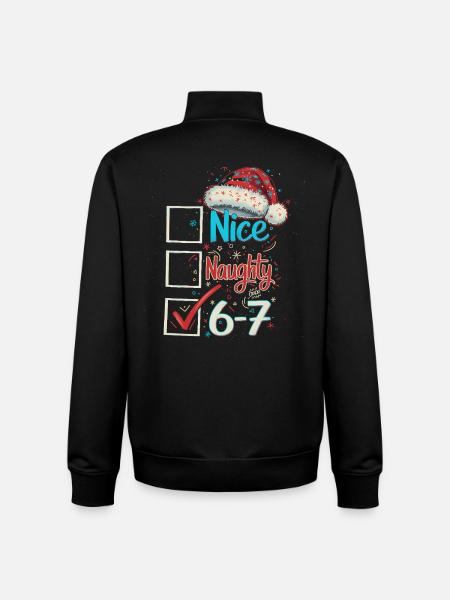 Nice Naughty 6 7 Christmas - Unisex Organic Zip Sweatshirt by Stanley/Stella - black