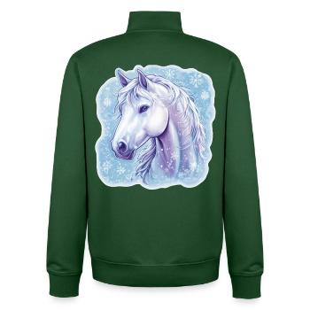 Pferd Schneeflocken  - Unisex Organic Zip Sweatshirt von Stanley/Stella - Flaschengrün - Hinten - AI Model Male 185 dark (185cm)