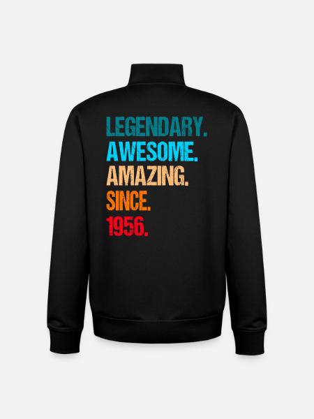 70 Birthday 1956 - Unisex Organic Zip Sweatshirt by Stanley/Stella - black
