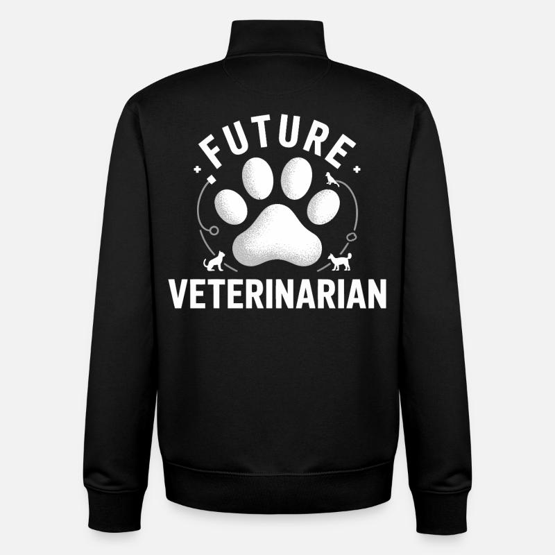 Future Vet Paw Logo - Unisex Organic Zip Sweatshirt by Stanley/Stella - black