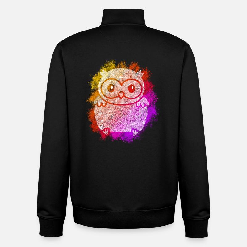 Zentangle Owl - Unisex Organic Zip Sweatshirt by Stanley/Stella - black