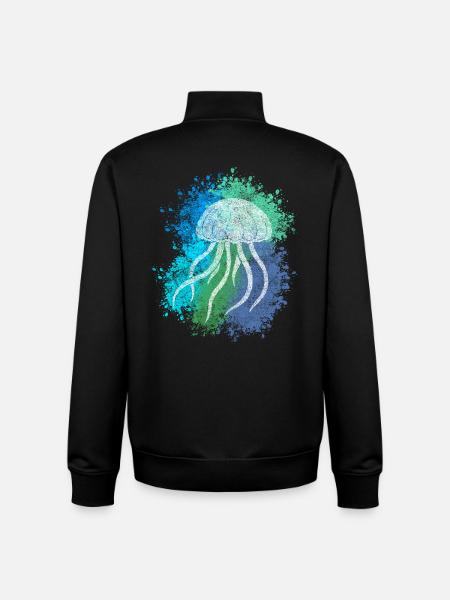 Zentangle Jellyfish - Unisex Organic Zip Sweatshirt by Stanley/Stella - black