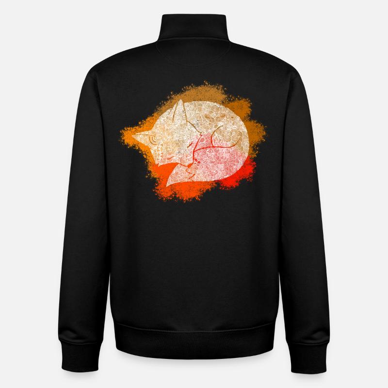 Zentangle Fox - Unisex Organic Zip Sweatshirt by Stanley/Stella - black