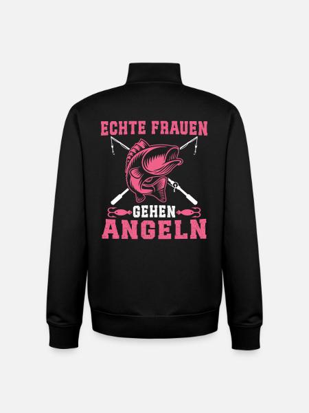 Real Women Go Fishing - Unisex Organic Zip Sweatshirt by Stanley/Stella - black