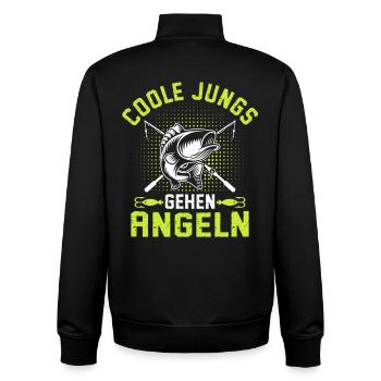 Cool Boys Go Pêche Enfants Garçon Angel - Sweat zippé unisexe en coton bio Stanley/Stella - noir - Dos - AI Model Male 185 light (185cm)