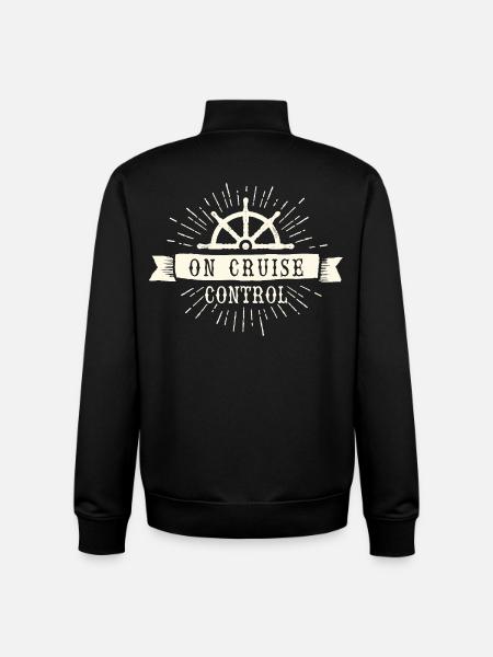 On Cruise Control Nautical Emblem - Unisex Organic Zip Sweatshirt by Stanley/Stella - black