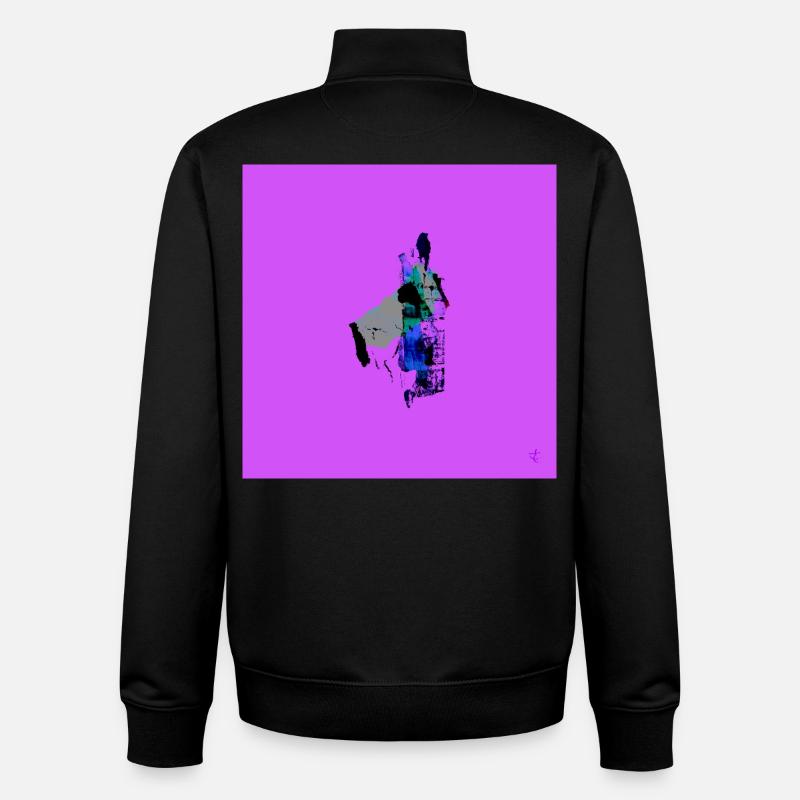 TEXTURA_DE_COLOR_#21 - Sweat zippé unisexe en coton bio Stanley/Stella - noir