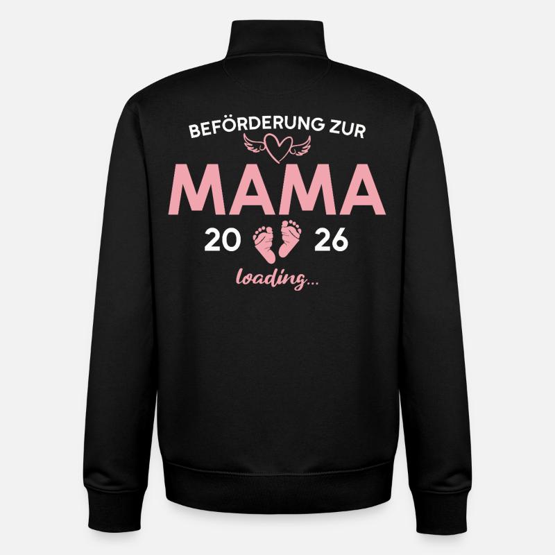 Mutter 2026 Schwangerschaftsankündigung Mama - Unisex Organic Zip Sweatshirt von Stanley/Stella - Schwarz