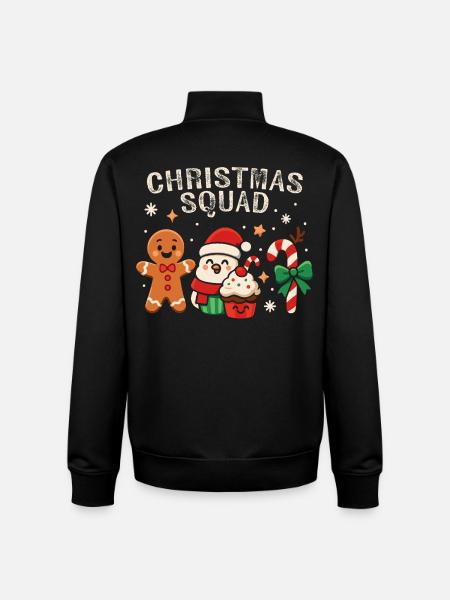 Escouade de Noël - Funny Candy - Sweat zippé unisexe en coton bio Stanley/Stella - noir