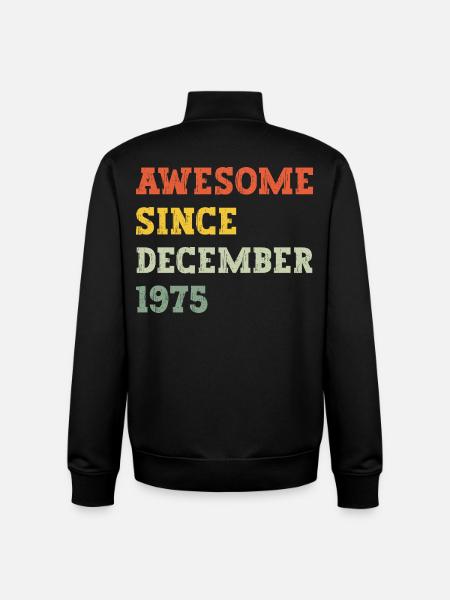 1975 December Birthday Gift - Unisex Organic Zip Sweatshirt by Stanley/Stella - black