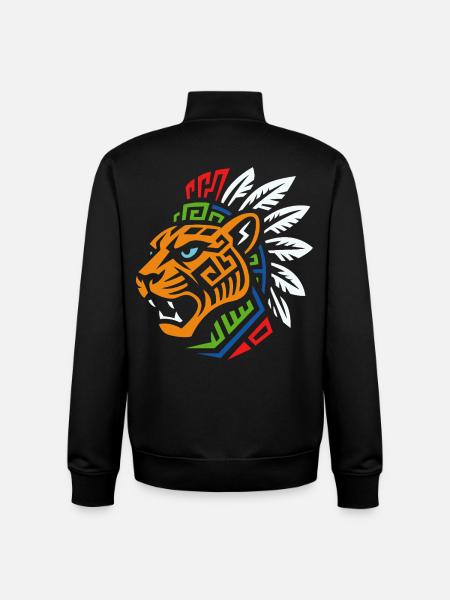Tribal Tiger – Powerful ethnic design - Unisex Organic Zip Sweatshirt by Stanley/Stella - black