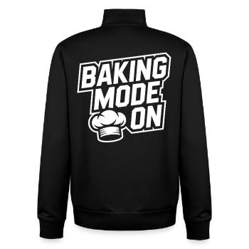 Mode de cuisson activé – Kitchen Humor Design - Sweat zippé unisexe en coton bio Stanley/Stella - noir - Dos - AI Model Male 185 light (185cm)