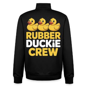 GummiEnte Crew Typo Shirt - Unisex Organic Zip Sweatshirt von Stanley/Stella - Schwarz - Hinten - AI Model Male 185 light (185cm)