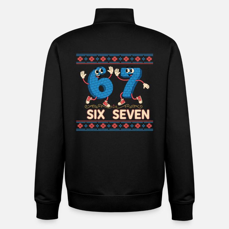 6 7 Sechs Sieben Meme - Unisex Organic Zip Sweatshirt von Stanley/Stella - Schwarz