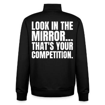look in the mirror that's your competition - Unisex Organic Zip Sweatshirt by Stanley/Stella - black - Back - AI Model Male 185 light (185cm)