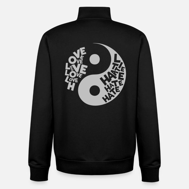 Yin Yang Liebe vs. Hass - Unisex Organic Zip Sweatshirt von Stanley/Stella - Schwarz