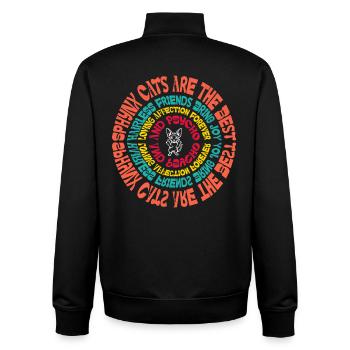 Sphynx Cat Mandala Funny Sayings Sarcastic Humor - Unisex Organic Zip Sweatshirt by Stanley/Stella - black - Back - AI Model Male 185 light (185cm)