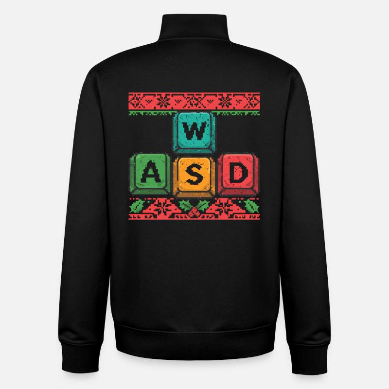 WASD Gaming Noël - Sweat zippé unisexe en coton bio Stanley/Stella - noir