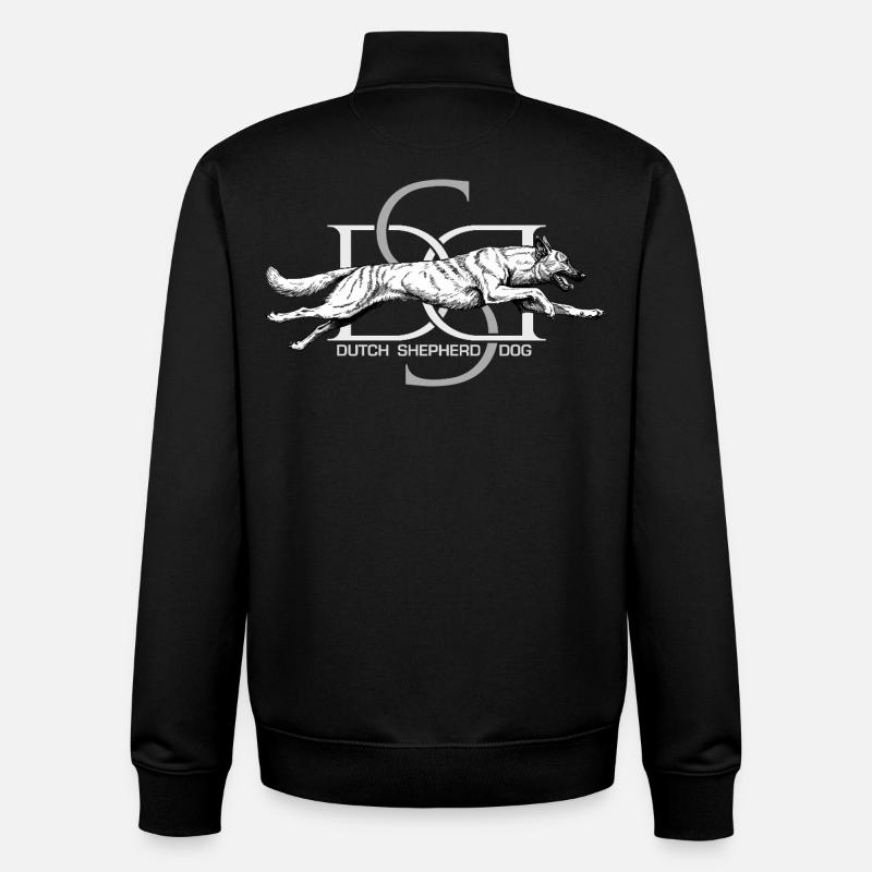 Dutchie - Dutch Shepherd Dog - Unisex Organic Zip Sweatshirt by Stanley/Stella - black