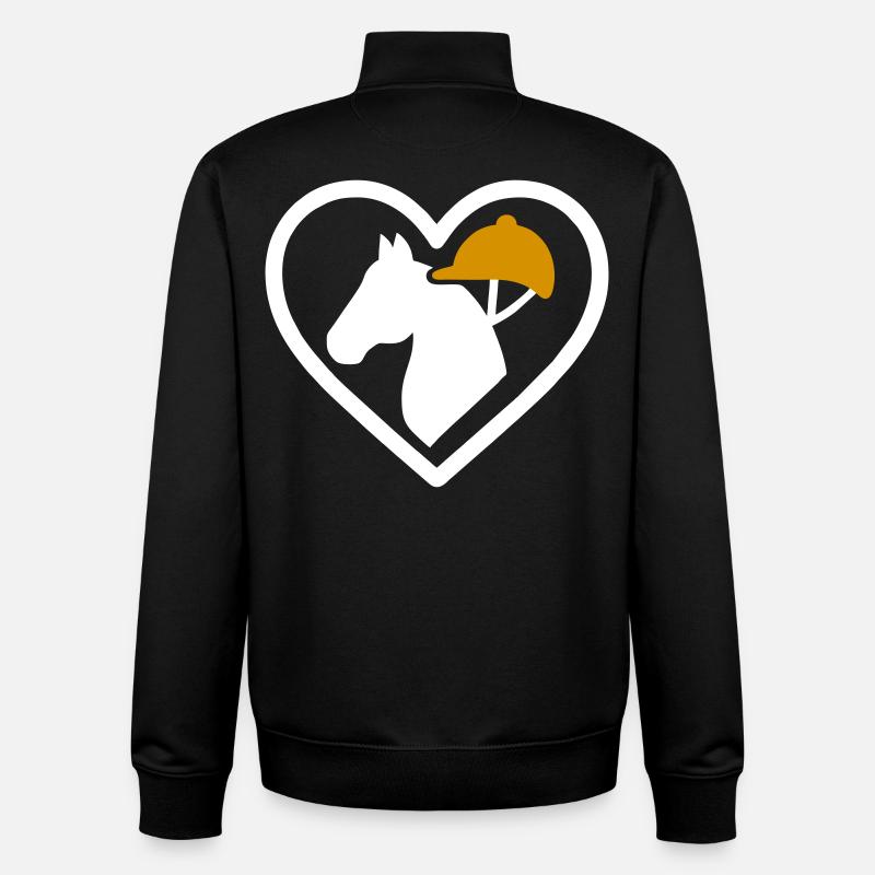 Reiten Herz Reiter Liebe Geschenk - Unisex Organic Zip Sweatshirt von Stanley/Stella - Schwarz