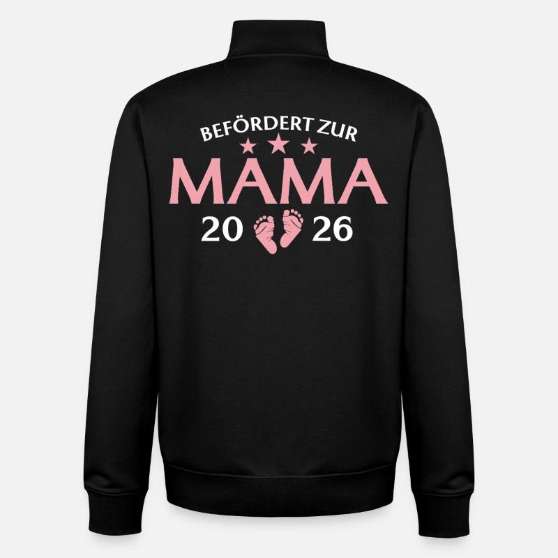 Mutter 2026 Befördert zur Mama - Unisex Organic Zip Sweatshirt von Stanley/Stella - Schwarz