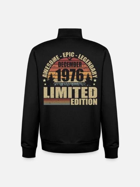 Décembre 1976 - Édition Limitée Décembre 1976 - Sweat zippé unisexe en coton bio Stanley/Stella - noir