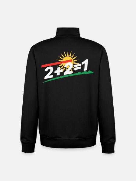 Sun Logo 2+2=1 Statement, Kurdistan - Unisex Organic Zip Sweatshirt by Stanley/Stella - black