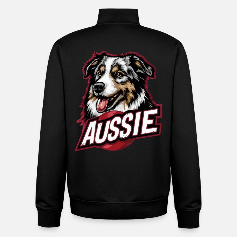 Aussie Hund Design – Australian Shepherd Fan - Unisex Organic Zip Sweatshirt von Stanley/Stella - Schwarz