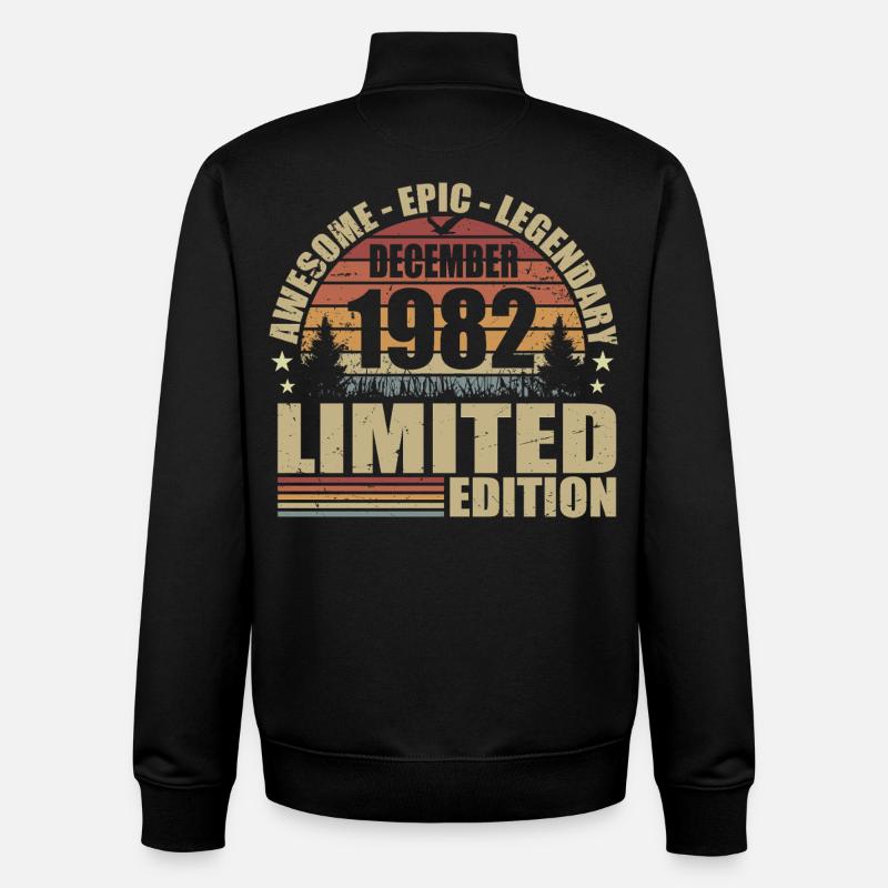 Dezember 1982 - Limitierte Auflage Dezember 1982 - Unisex Organic Zip Sweatshirt von Stanley/Stella - Schwarz