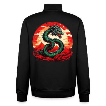 Japanischer Drachen  - Unisex Organic Zip Sweatshirt von Stanley/Stella - Schwarz - Hinten - AI Model Male 185 light (185cm)
