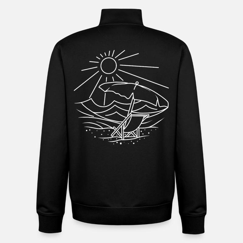 Vacation Sunrise Island Beach - Unisex Organic Zip Sweatshirt by Stanley/Stella - black