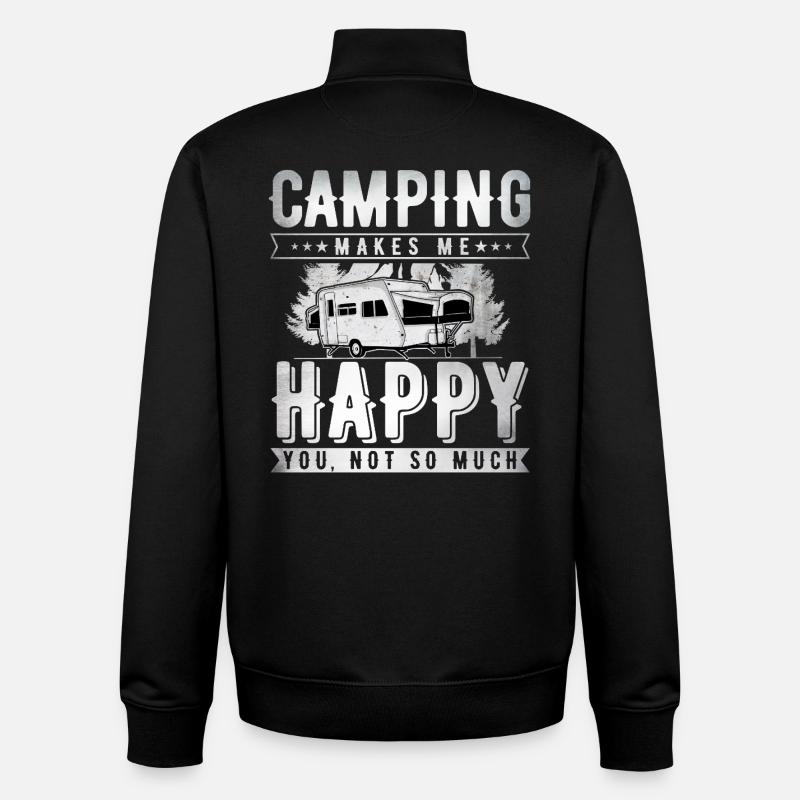 Camping - Sweat zippé unisexe en coton bio Stanley/Stella - noir