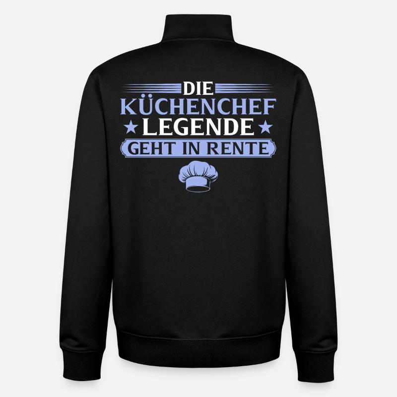 Retired chef legend retired - Unisex Organic Zip Sweatshirt by Stanley/Stella - black