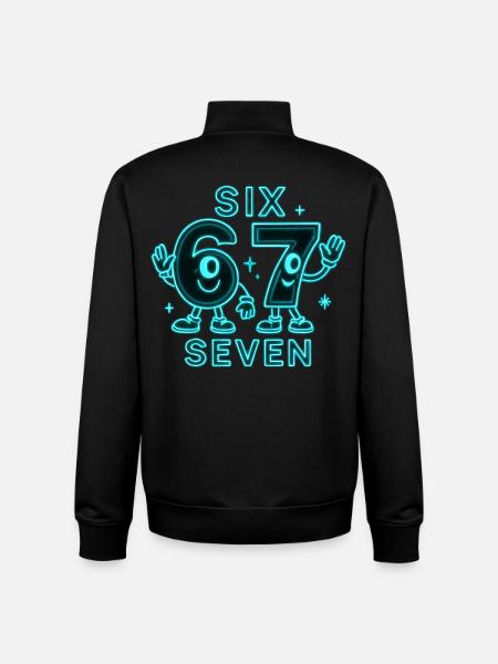 6 7 Six Seven Memes Gift - Sweat zippé unisexe en coton bio Stanley/Stella - noir