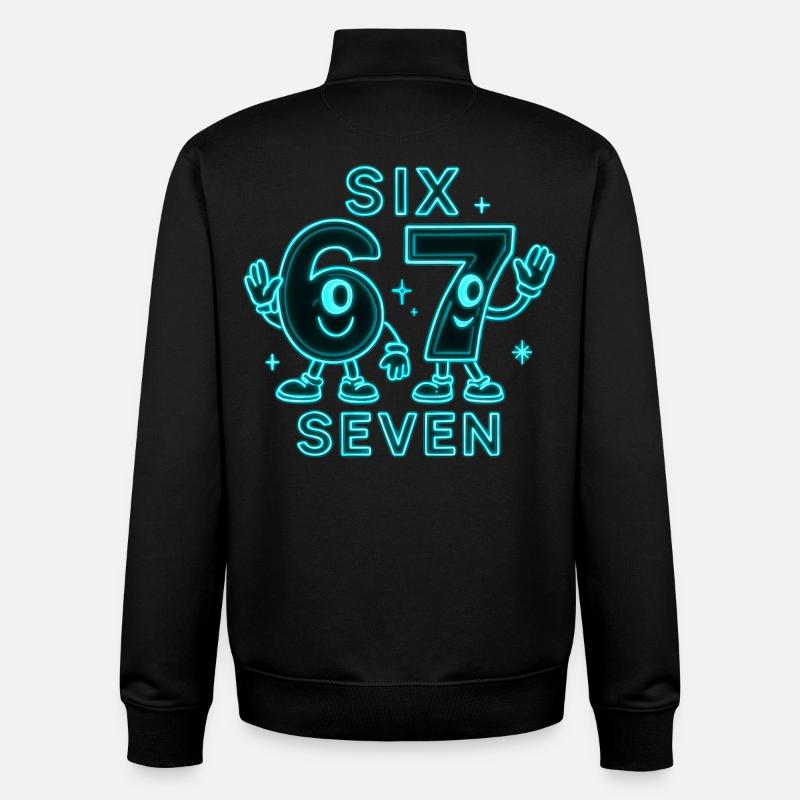 6 7 Six Seven Memes Gift - Sweat zippé unisexe en coton bio Stanley/Stella - noir