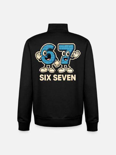 Seks syv memes sjove 6 7 gaveidé - Stanley/Stella unisex sweatshirt med lynlås i økologisk - sort