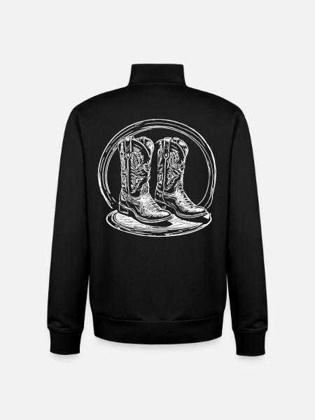 Western Boots Silhouette - Unisex Organic Zip Sweatshirt by Stanley/Stella - black