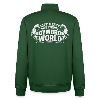 Strength Training World Workout Lifestyle Tee - Sweat zippé unisexe en coton bio Stanley/Stella - vert bouteille - Dos - AI Model Male 185 dark (185cm)
