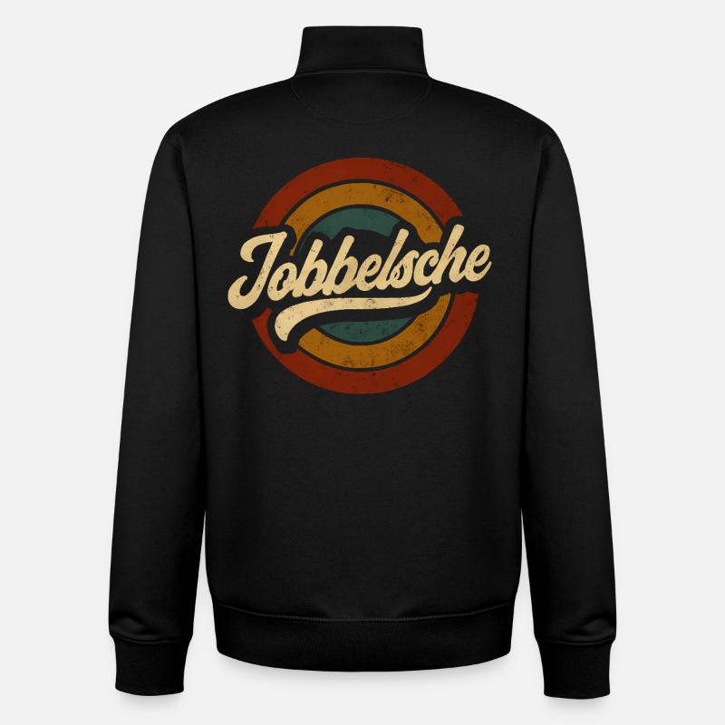 Jobbelsche – Hessian Retro Design - Unisex Organic Zip Sweatshirt by Stanley/Stella - black