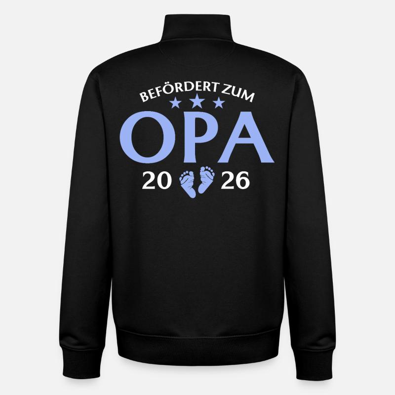 Großvater 2026 Befördert zur Opa - Unisex Organic Zip Sweatshirt von Stanley/Stella - Schwarz