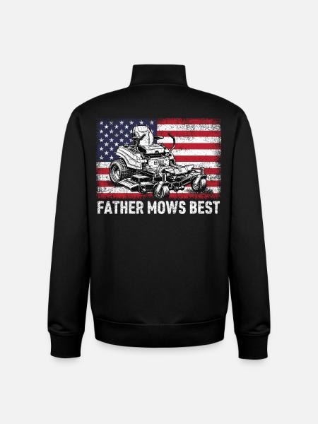 Father Mows Best - Unisex Organic Zip Sweatshirt von Stanley/Stella - Schwarz
