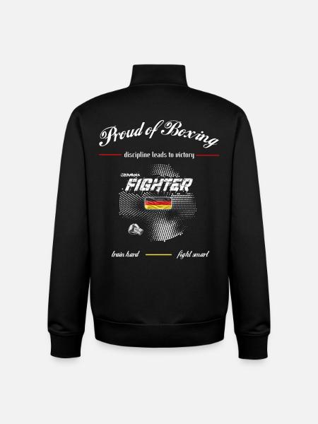 fighter germany - Proud of Boxing - Unisex Organic Zip Sweatshirt by Stanley/Stella - black