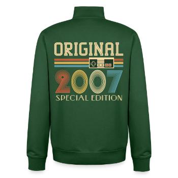 Gamer 18. Geburtstag 18 Jahre Original 2007 - Unisex Organic Zip Sweatshirt von Stanley/Stella - Flaschengrün - Hinten - AI Model Male 185 dark (185cm)