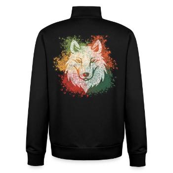 Zentangle Wolf - Unisex Organic Zip Sweatshirt von Stanley/Stella - Schwarz - Hinten - AI Model Male 185 light (185cm)